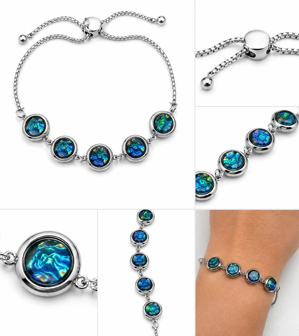 Flash Dark Green Opal Bolo Bracelet Adjustable